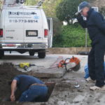 Making repairs on a broken sewer