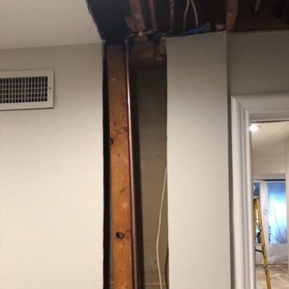plumbing pipe inside home wall