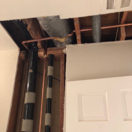 drainage pipe in ceiling