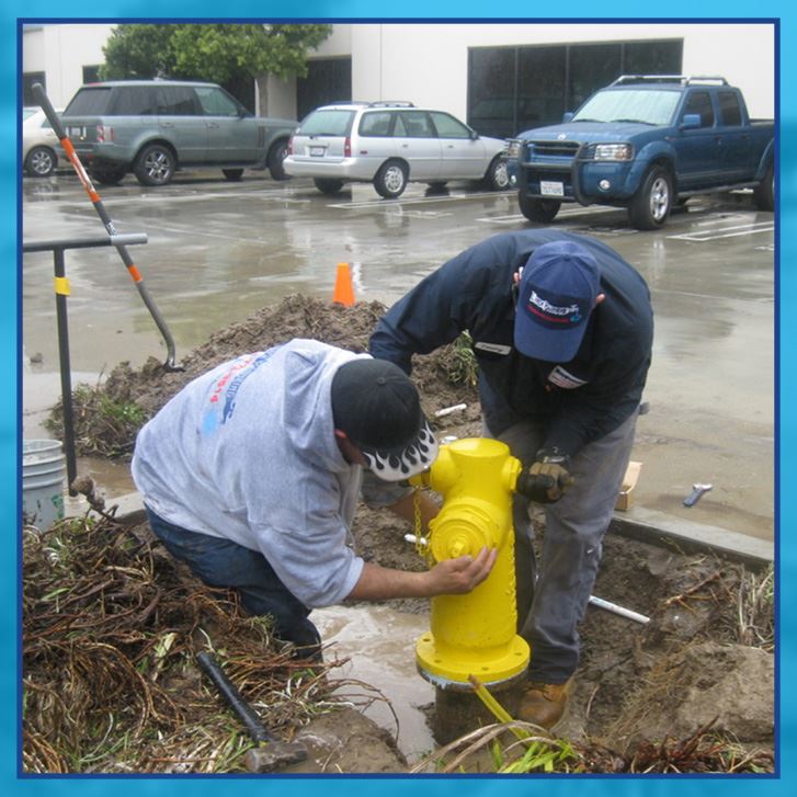 professional plumber repairing fire hydrant