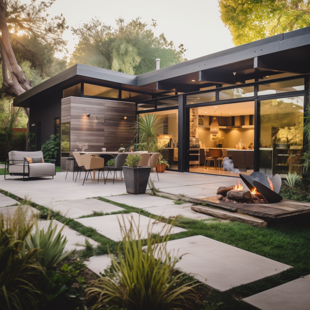 modern style backyard in california