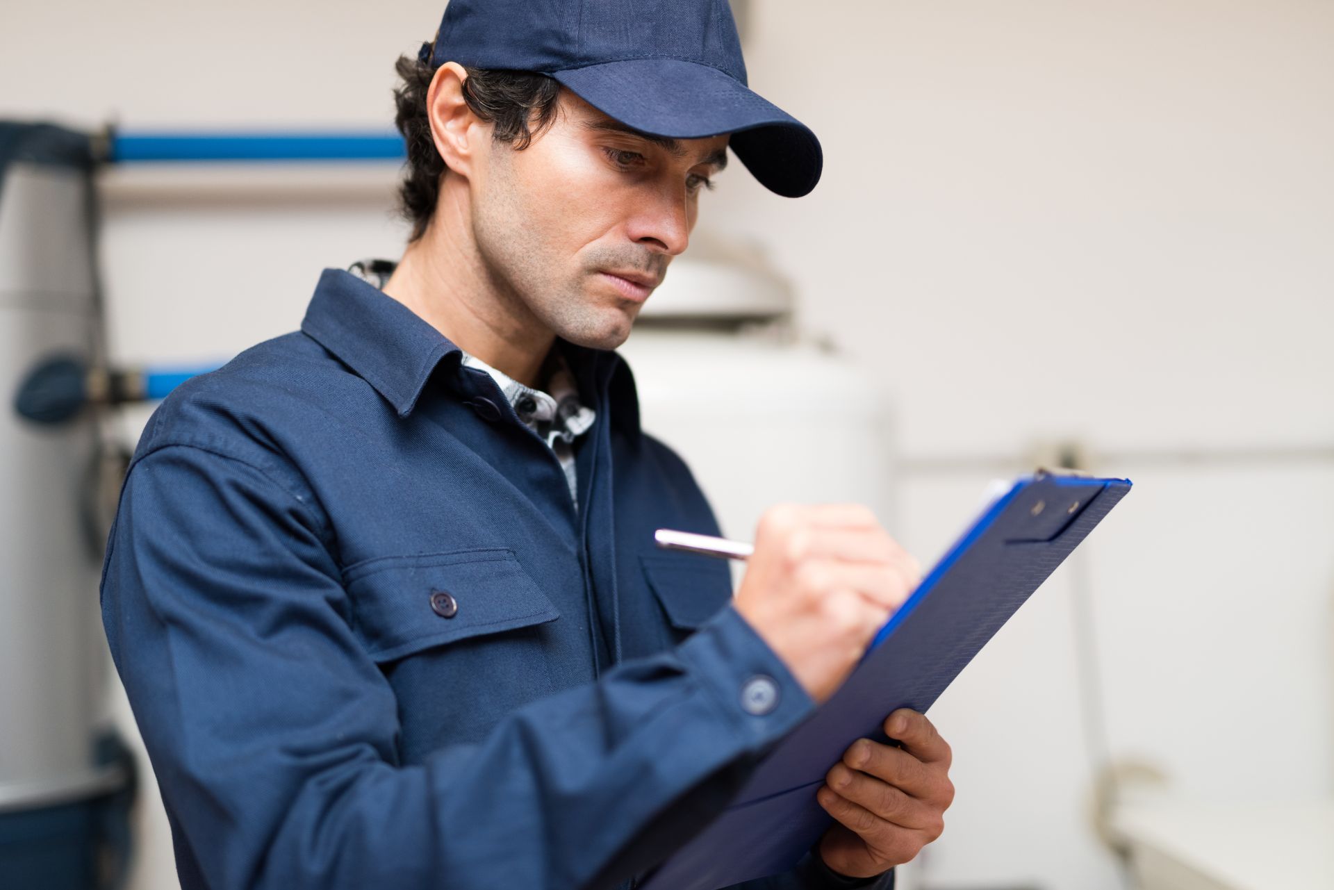 Plumber at work