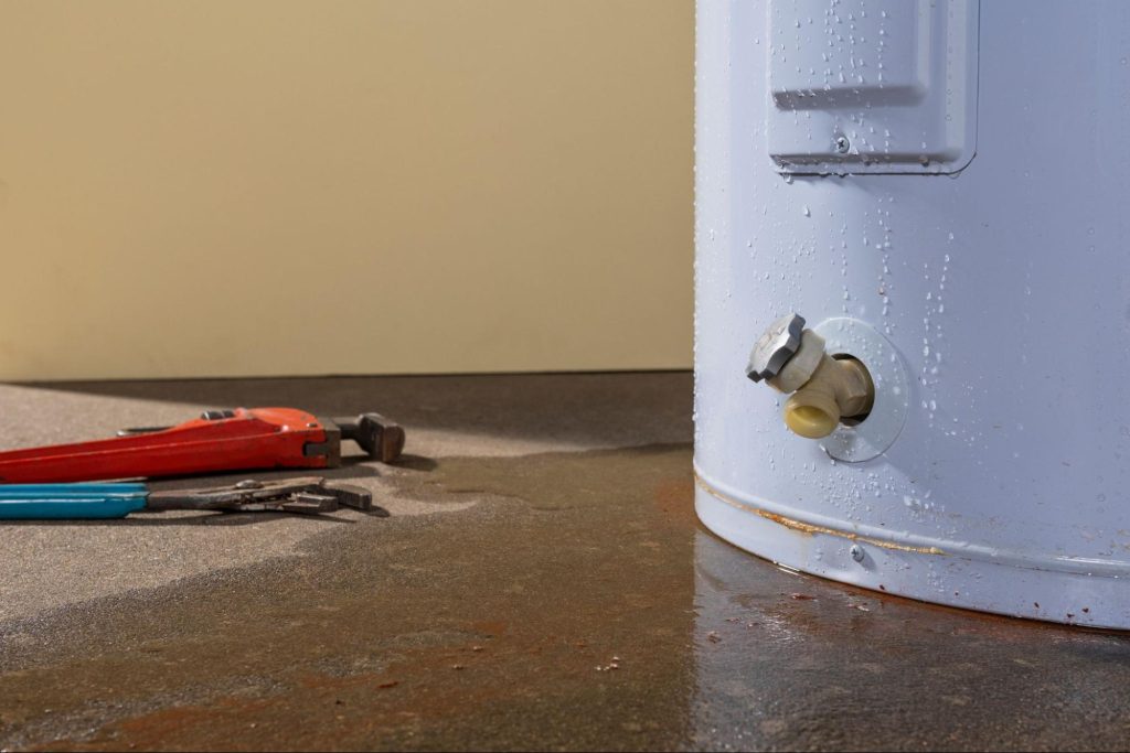 A dripping water heater